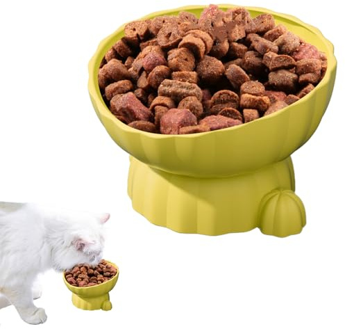 SVCEQZE Cuencos Elevados para Gatos | Lento Ancho A Prueba De Derrames - Diseño Cactus Plato Alto para Interior | para Gatos Pequeños Medianos Grandes Interior Exterior Hogar Apartamento Alimentación