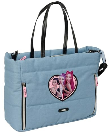 safta K-POP Demon Hunters HUNTR/X Laptoptasche mit Tasche, Rucksack, ideal für Kinder verschiedener Altersgruppen, bequem und vielseitig, robust, 54 x 17 x 31 cm