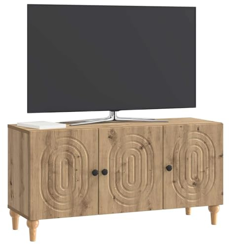 vidaXL TV-Schränk Artisan-Eiche 99 x 34,5 x 50 cm Holzwerkstoff, Moderner TV-Ständer, geräumiger Wohnzimmerschrank, praktische Medienkonsole, viel Stauraum