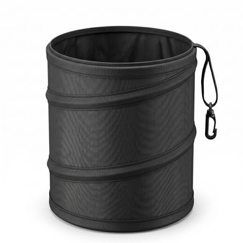 Dplolng Zusammenklappbarer Auto-Mülleimer, 20 × 16 cm Auto Mülleimer Klein Faltbar Wasserdichter Abfalleimer mit Klettverschluss Hängender Waschbarer Auto-Müllbeutel für Reisen Autos Home Office