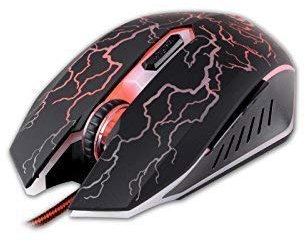 rebeltec Diablo Souris Optique de Jeu pour PC 2400 DPI 6 Boutons avec câble Ergonomique éclairé LED réglable DPI Larges Boutons pour Ordinateur Portable