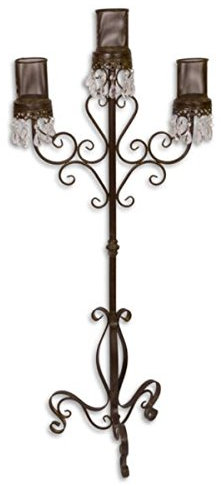 Casa Padrino Kerzenhalter/Kerzenständer Braun 49 x 32 x H. 118 cm - Gartendekoration im Jugendstil