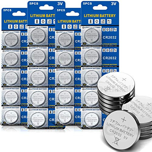 GutAlkaLi Batterie au Lithium Pile CR2032 - Blister de 20 Piles Piles CR2032 - Lithium 3V CR2032