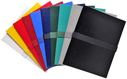 Exacompta 2640E 10er Pack Projektmappe für DIN A4. Rücken bis 130 mm ausziehbar mit Klettband. Farbig sortiert