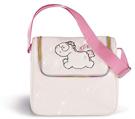 NICI 43263, 27 x 23 x 10 cm Kindergartentasche Einhorn-Baby Theofina, weiß/rosa