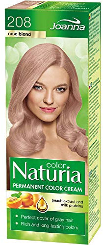 Joanna Naturia Color Permanent Hair Color Cream - Goodness of Milk Proteins and Peach Extracts - Premium-Quality Hair Dye - Provides Soft and Lustrous Hair - Long-Lasting Rose Blond