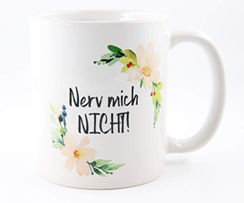 PICSonPAPER Tasse Nerv Mich Nicht!, Kaffeetasse, Keramiktasse, Tasse mit lustigem Spruch, Mitarbeiter und Kollegen (Nerve)
