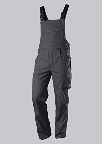BP 1798-720-56-42n Latzhose, Stretch-Hosenträger mit Clipbefestigungen, 305,00 g/m² Verstärkte Baumwolle, anthrazit/nachtblau, 42n