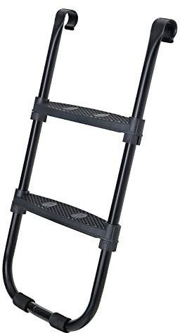 SONGMICS Non-Slip Trampoline Ladder, 90 cm Height, with Metal Frame and Wide Steps, Suitable for 12ft Trampolines, Black SLD90BK