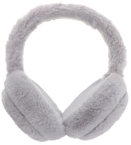 LIOOBO Wireless Kopfhörer Ohrenschützer 2-in-1 - Ohrenwärmer mit Mikrofon, 10h Spielzeit für Ski, Joggen & Outdoor (Grau, Plush-Material, 32Ω Hi-Fi Sound)