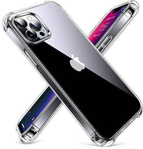 CANSHN Clear für iPhone 12 Pro Max Hülle [Militärischer Fallschutz] [Nicht Vergilbend] Transparent Stoßfeste Schutzhülle mit Weiche Silikon Bumper Case Durchsichtig Handyhülle iPhone 12 Pro Max, Klar