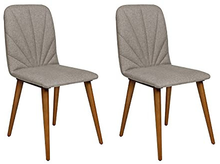 furni24 2er Set Esszimmerstühle Küchenstuhl Wohnzimmerstuhl Polsterstuhl Design Stuhl 2 cm Schaumstoffpolterung Stoffbezug