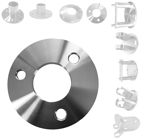 BASIT Edelstahl Ronde Ø 100mm V2A für Geländer Edelstahlrohr Ø 42,4mm I Fußplatte für Geländerpfosten aus Rundrohr I Anschweißplatte ER10