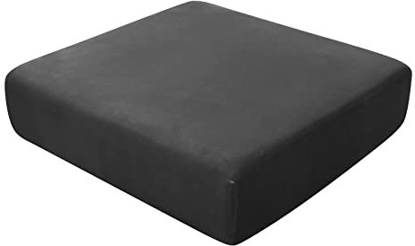 BXFUL Sofa-Sitzkissenbezüge, Sofakissen-Bezüge Stretch-Samt, Couchkissen-Bezüge Ersatz für individuelle Kissen mit elastischem Stoff (Großer 1-Sitzer,Schwarz)