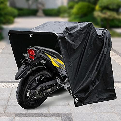 Faltbar Motorradgarage Motorradabdeckung Motorrad Abdeckplane Sommer & Winter Abdeckung 600D Oxford Stoff Motorradabdeckungen Abdeckplane UV-geschützt Wasserdicht Zeltgarage