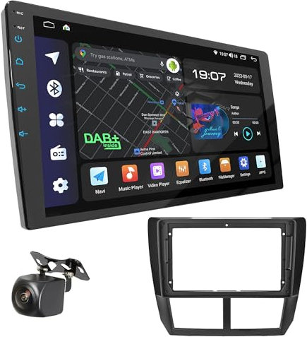 UGAR Kompatibel für Subaru Forester 2008-2012, Impreza 2007-2012 9 Zoll Android 14 DSP 4GB+64GB Autoradio HD Voll-Touchscreen GPS-Navigation