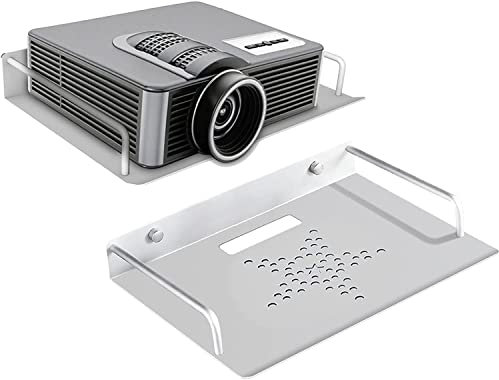 Drsn Support de Mural Universel pour Projecteur, Plateau 26 * 20cm- Chargé 4.4 lbs- Support Mural en Alliage d'aluminium aux Projecteurs, CaméRas, Routeurs, Les Mini-amplificateurs et Les Sons