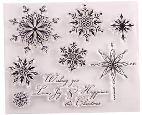 Frohe Weihnachten Klare Briefmarken Silikonstempel Transparente Schneeflocke Scrapbooking Für Kartenherstellung Album Craft Decor