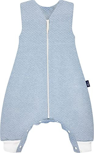 Alvi Sleep-Overall Baby Schlafsack mit Füßen Special Fabric Babyschlafsack Kinderschlafsack aus Baumwolle (90 cm, Quilt Aqua), 70,80,90,100,110, 448370