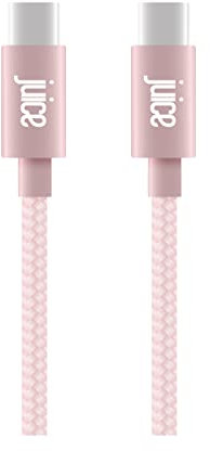 Juice 2m USB C to USB C | 100W PD Fast Charge | Compatible with Galaxy S21 Ultra S20 FE S10 A12 Mi 11 Note 20, MacBook, MacBook Air, iPad Air iPad Pro, Google Pixel 6 | Pink Gold | Amazon Exclusive