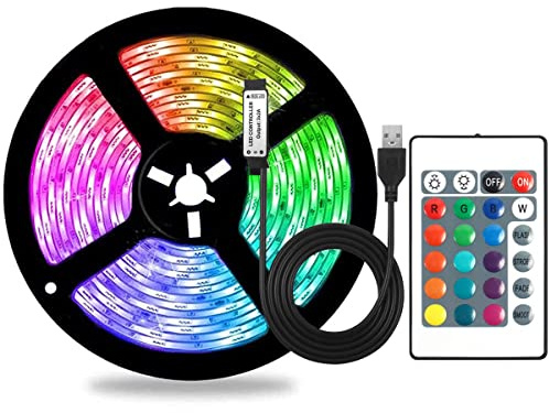 KPUPE USB-LED-Lichtstreifen, RGB-Farbwechsel, LED-Lichter mit Fernbedienung für Heimdekoration, TV-Hintergrundbeleuchtung (1 m)