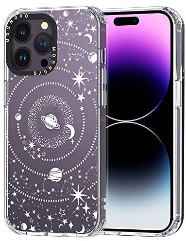 MOSNOVO für iPhone 14 Pro Max Hülle – Durchsichtige, schlanke, stoßfeste TPU+PC-Handyhülle, [6,6 Fuß Fallschutz/Anti-Abziehen] - Galaxie