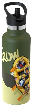 Super Sparrow Botella Agua Acero Inoxidable 18/10 - Botella Termica Ultraligera con Tapa de Paja - 500ml - Termo Sin BPA, Botella Agua Niños, para Deporte, Viaje, Escuela, Exterior, Oficina, Hogar