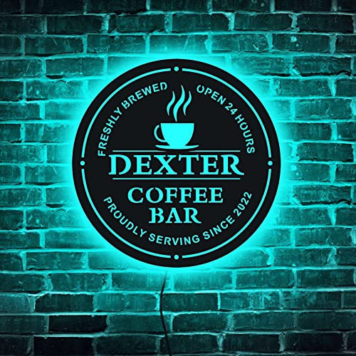 soulglass Personalisiertes Kaffee Bar Schild, benutzerdefiniertes Holzschild, Schild für Zuhause, und Tee Pub