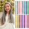 MYKURS Clip in Lametta Haarverlängerungen für Kinder, Glitter Haarverlängerung Clips, Fee Haar Lametta Kit für Mädchen, 16 PCS
