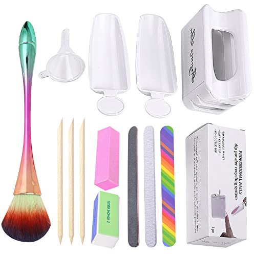 GZSYY Dipping Powder Tools System 13PCS Nagel Behälter Nagel Dip Eintauchen Pulver Nagel pulver recycling tablett für Dipping Powder Nails