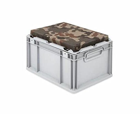 PROREGAL Eurobox NextGen Seat Box Camouflage | HxBxT 26,5x30x40cm | 20 Liter | Griffe geschlossen | Eurobehälter, Sitzbox, Transportbox, Transportbehälter, Stapelbehälter
