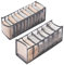 CORTNEY 2 Stück Organizer für Socken und Unterwäsche, Socken Organizer Faltbare Kleiderschrank für Unterwäsche, Socken, Krawatten, Gürtel und Andere Zubehörteile, 11+7 Gitter (Grau)