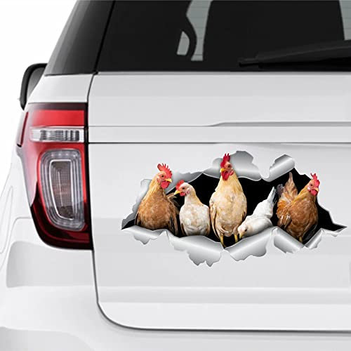 ALANZE 2Pcs Auto Aufkleber Huhn Tier Auto Aufkleber Wasserdicht Vinyl Aufkleber Auto Zubehör Dekor Dekoration Aufkleber Autoaufkleber Laptop Koffer LKW Zubehör