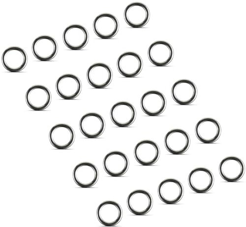 AMZfishing NEU 25x Solid Ring aus Edelstahl | Edelstahl Verbinder | Rig Angel Ringe | Angelringe | Wirbel Angeln | Meeresangeln Zubehör | Angeln Wirbel (25 Stück, b: #3 (166kg))
