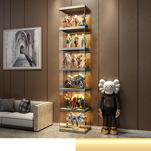 JSDMBD Acryl-Display-Riser-Regal für Pops-Figuren, klarer großer 4-Stufen-Display-Ständer Eckvitrine Glasvitrine Standvitrine Acryl Vitrine Doppeltüren mit Großer Kapazität Sammlervitrine