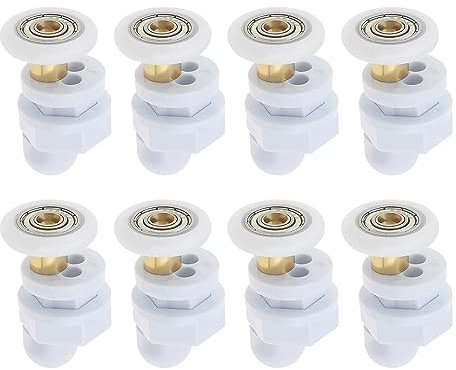 YINETTECH 8pcs Rouleaux de Porte de Douche Salle de Bain Poulies de Porte Coulissantes en Verre Roues de Rechange Ultra-silencieuses Roues de 23mm de Diamètre pour Porte de Douche Hammam