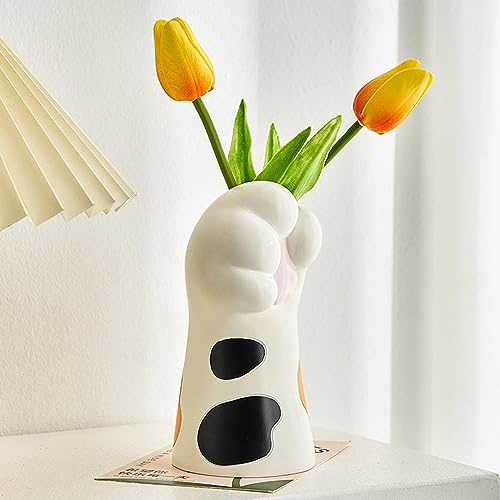 Povanjer Cat Claw Vase Home Decor Zubehör, Niedliche Katzenkrallen, Große Blumentopf Katzen Krallen Design, Schlafzimmer Dekorationen Harz Handwerk Pfote Vasen Für Blumen, Esstisch Mittelstücke