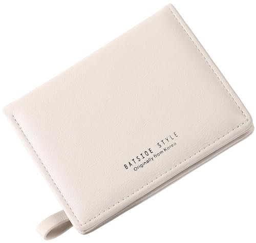 RRANCharltu Portefeuille Femme Cuir Petit Porte Monnaie Femmes Slim Court Portefeuilles avec Fermeture éclair Poche à Monnaie, Blanc