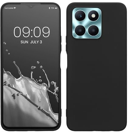 kwmobile Custodia Compatibile con HONOR X6a Cover - Back Case per Smartphone in Silicone TPU - Protezione Gommata - nero matt