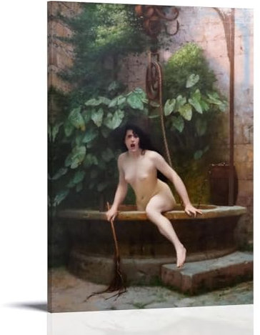 NgAnoh Kunstdruck auf Leinwand, Motiv: Wahrheit aus ihrem Brunnen von Jean-Leon Gerome, 60 x 90 cm