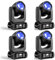 Pack de 4 luces LED DMX DJ de 150 W con cabezal de movimiento, RGBW, lavado GOBO 18, prisma, DJ, discoteca, fiesta, para bodas, espectáculos de luz, bares, clubes, Navidad