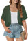 Gosunny Mädchen Bolero Shrug Elegante Weiche Chiffon Kurzblazer Casual Kurzarm Tops für Formelle Kleider（Dunkelgrün，2XL）