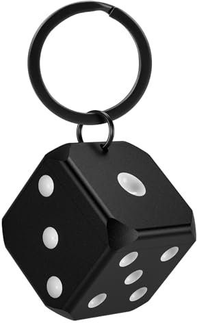 Aufew Mini pilulier portable en métal avec porte-clés, porte-vitamines compact pour un usage quotidien, voyage, aventures en plein air (forme de dé)