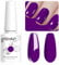 Vishine Gel Nail Polish, 1Pcs 8ml Purple Gel Polish Soak Off UV LED Gel Nail Art DIY Gel Nail Manicure for Girls Women #076