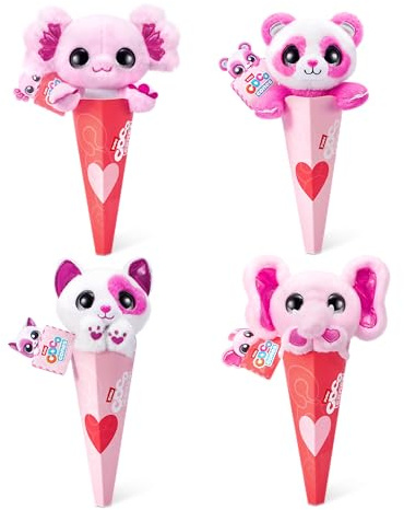 Coco Cones Valentinstags-Plüschtier von ZURU Niedlicher Kuschelfreund in einem bunten Hörnchen– perfekt für den Valentinstag und zum Sammeln. (3 Pack)