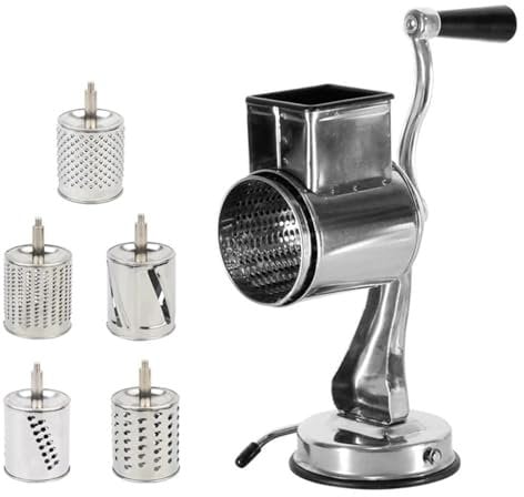Multifunctional Cheese Grater | Stainless Steel Ergonomic Vegetable Cutters - Multifunctional Hand Cheese Grater with Suction Base Vegetable Slicer Machine for Cheese