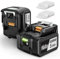 Quantrex Lot de 2 Batteries Li-ION de Rechange 14,4 V 5000 mAh pour Batterie Ma-Kita BL1450 BL1440 BL1430 BL1415 BL1415N avec Affichage LED et Couvercle de Batterie