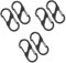 Werwing 6 moschettoni a doppia molla in lega leggera con blocco di sicurezza, gancio antiruggine per attrezzatura all'aperto, viaggi, escursionismo (5 cm x 2,2 cm), nero