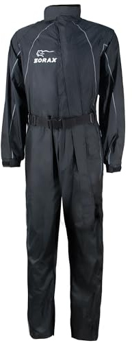 Zorax Nero 4XL Impermeabile Antivento Tuta da Motociclista per Uomini, Impermeabile, Borsa Portaoggetti, Strisce Riflettenti