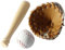 Nyutcwe 1 12 Skala Dollhouse Accessoires 3PCS Mini Dollhouse Accessoires Baseball -Set mit Baseball, Handschuhen und Fledermaus -DIY -Miniaturen für Dekoration 1 12 Skala